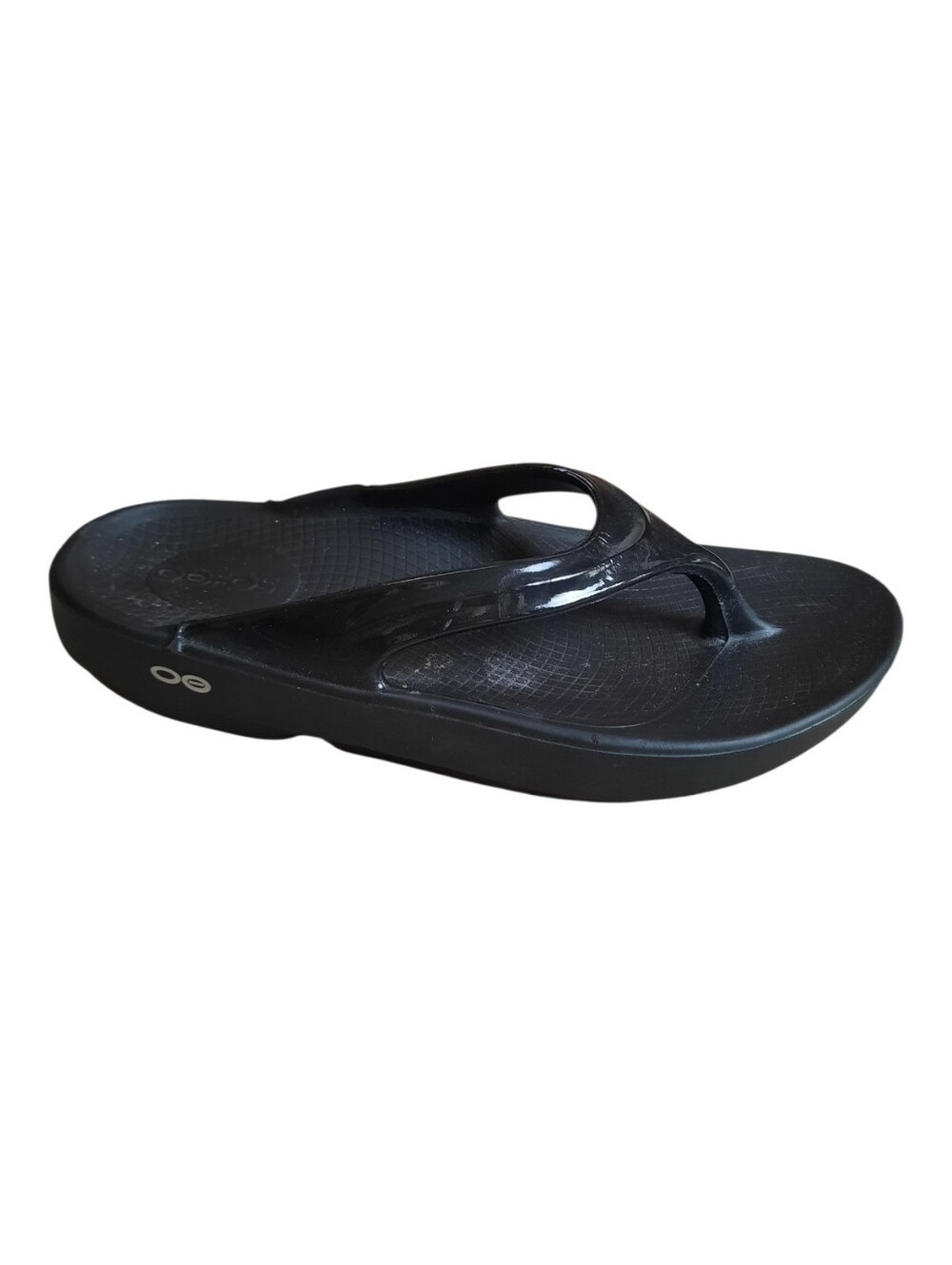 OOFOS Oolala Black Active Recovery Cupped Heel Footbed Comfort Sandals Size 6